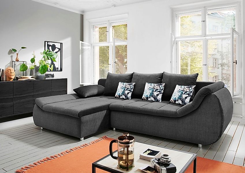 INOSIGN Ecksofa "Imola elegant und modern, aktuelle Steppung im Sitz, beque günstig online kaufen