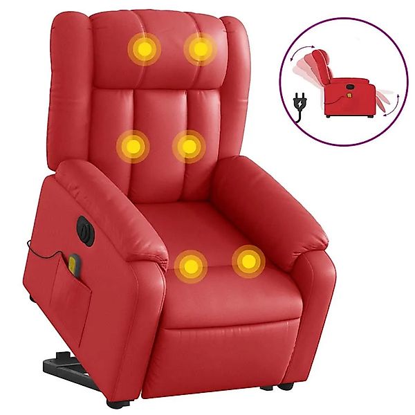 vidaXL Massagesessel mit Aufstehhilfe Elektrisch Rot Kunstleder 3205290 günstig online kaufen
