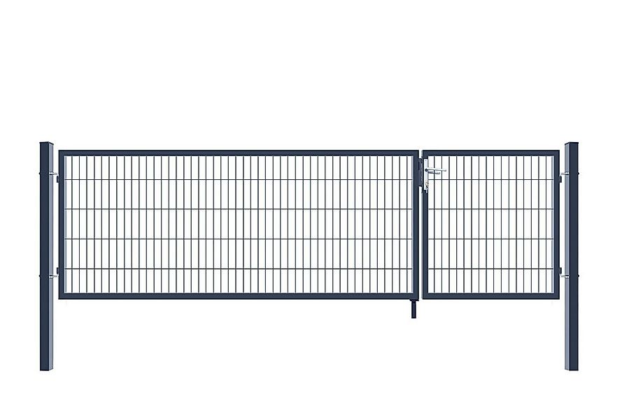 HOME DELUXE Gartentor Doppelflügel Gartentor ADITUS - Anthrazit günstig online kaufen