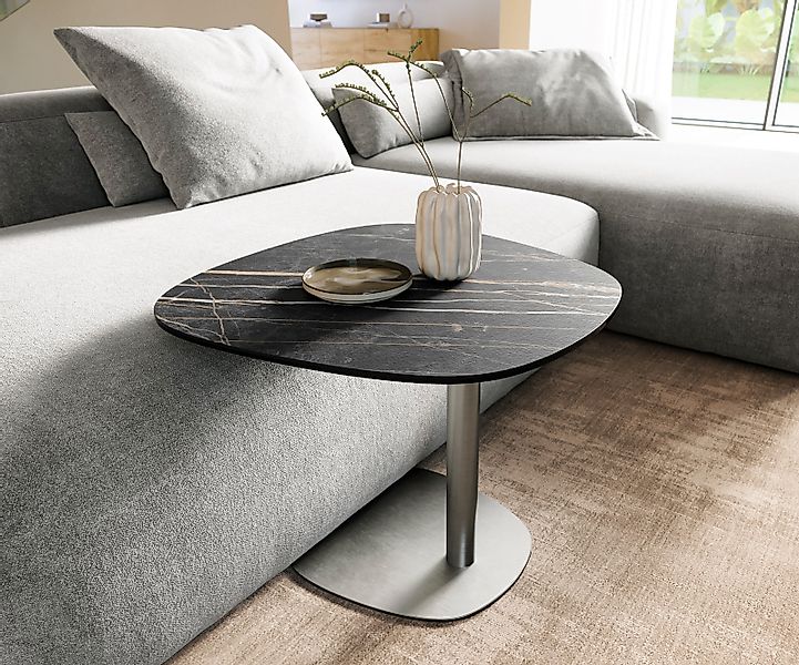 Couchtisch Edge Boot 60x60 cm Keramik Laminam® Noir Desir Braun Eleny Edels günstig online kaufen