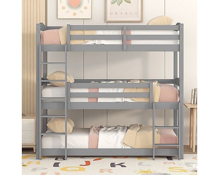 XDeer Etagenbett Etagenbett Lattenrost Dreier-Etagenbett mit 2 Leiter und 2 günstig online kaufen
