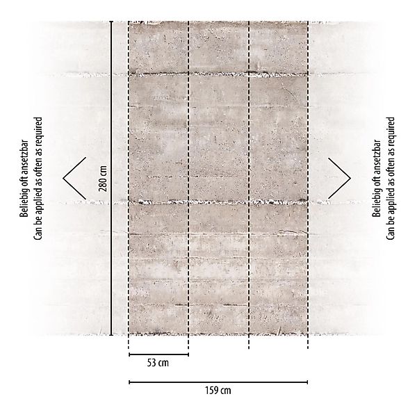 Livingwalls Fototapete Beton-Optik Grau und Creme-Beige 159 x 280 cm AS-392 günstig online kaufen