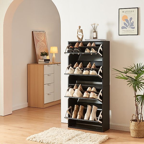 en.casa Schuhkipper, »Lund« mit 4 verspiegelten günstig online kaufen