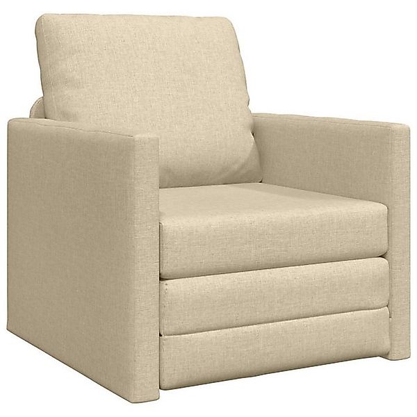 vidaXL Sofa Boden-Sofa-Bett 2-in-1 Creme 74x77x81 cm Stoff, 1 Teile günstig online kaufen