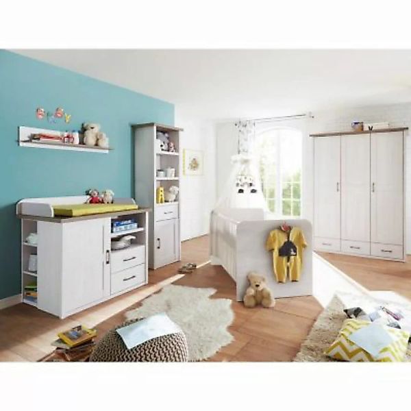 Lomadox Babyzimmer Set LUND-78 in Pinie weiß Nb./Trüffel Eiche Nb., Landhau günstig online kaufen