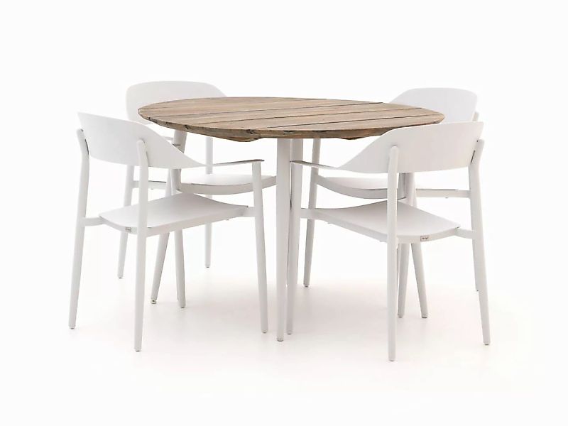 Bellagio Valli/Falcade ø115 cm Gartenmöbel-Set 5-Teilig Stapelbar günstig online kaufen