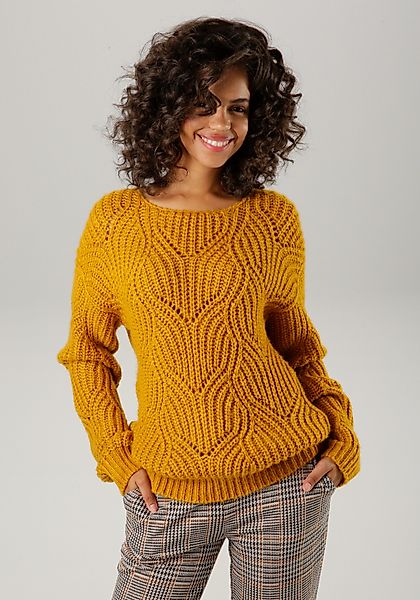 Aniston CASUAL Strickpullover, im dezenten, extravaganten Ajour-Strick-Must günstig online kaufen