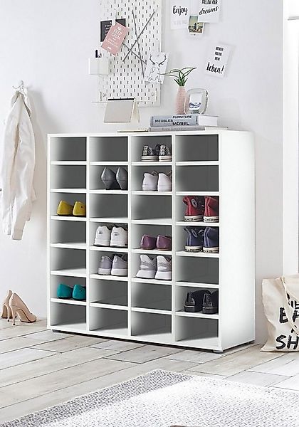PREISBRECHER Schuhregal Boots 1, in Weiß matt mit 24 Einlegeböden. Abmessun günstig online kaufen