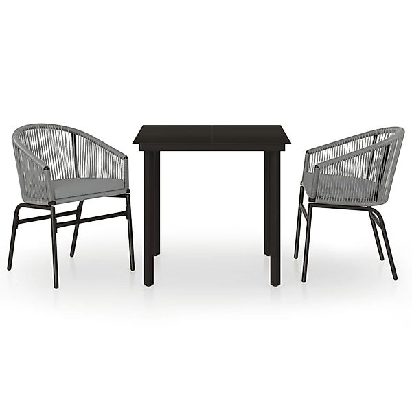vidaXL 3-Tlg Garten-Essgruppe Grau 3099233 günstig online kaufen