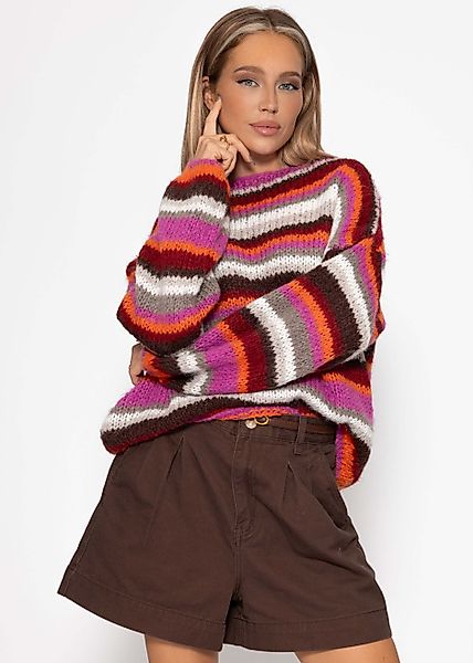 SASSYCLASSY Strickpullover Gestreifter Strickpullover für Damen günstig online kaufen