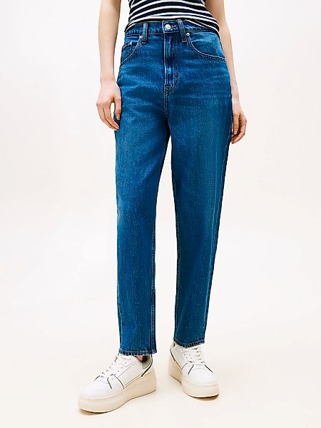 Tommy Jeans Mom-Jeans "High waist - Mom-Jeans Tapered" mit Logo-Stickereien günstig online kaufen