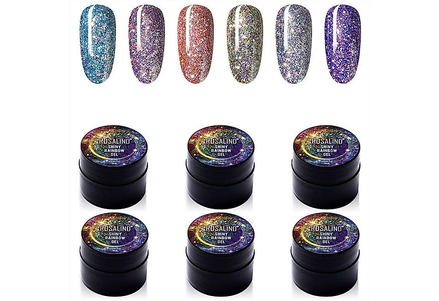 KINSI Nagellack-Set Gel-Nagellack Set mit Glitzer & Diamant-Effect - 6 Farb günstig online kaufen