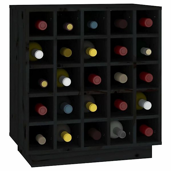 Vidaxl Weinregal Schwarz 55,5x34x61 Cm Massivholz Kiefer günstig online kaufen