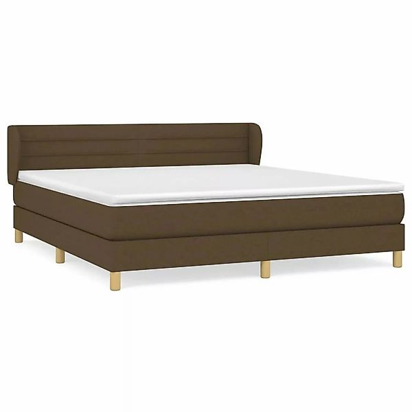 vidaXL Boxspringbett Boxspringbett mit Matratze Dunkelbraun 160x200 cm Stof günstig online kaufen