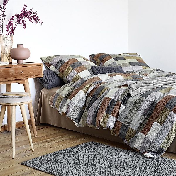 Irisette Biber Bettwäsche Koala 8534-50 Blockstreifen Natur 135x200 günstig online kaufen