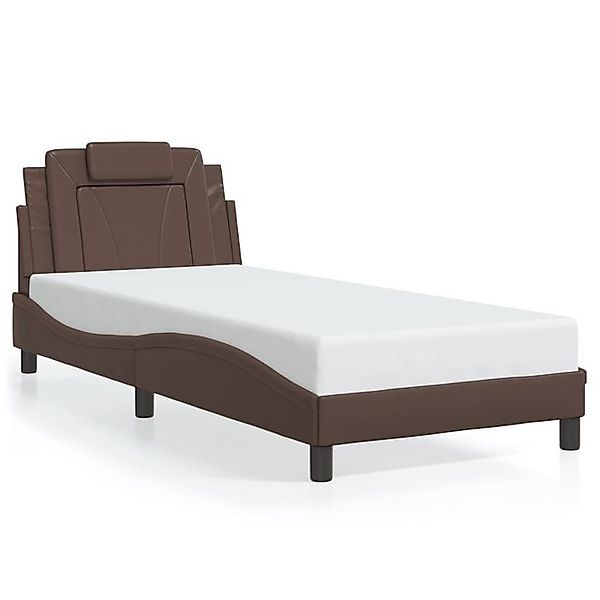 vidaXL Bett Bettgestell "Viana" ohne Matratze Braun 80x200 cm Kunstleder günstig online kaufen