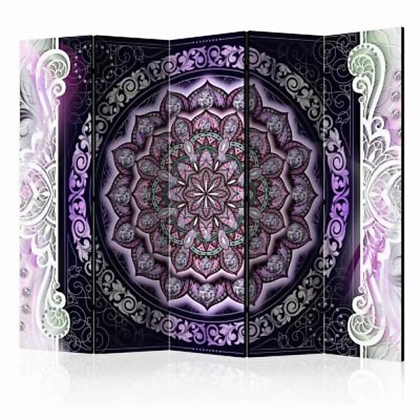 artgeist Paravent Round Stained Glass (Violet) II [Room Dividers] mehrfarbi günstig online kaufen
