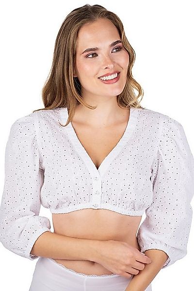 MarJo Dirndlbluse Damen Dirndlbluse 'Wallgau' 3/4 Arm, Weiß günstig online kaufen