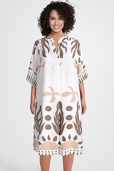 PEKIVESSA Sommerkleid Weites Blusenkleid wadenlang kurzarm günstig online kaufen