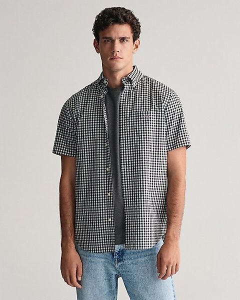 Gant Kurzarmhemd Regular Fit Gingham Popeline Hemd strapazierfähig pflegele günstig online kaufen