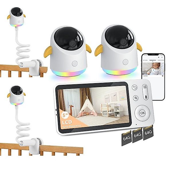 Boifun Babyphone 2K Babyphone mit 2 Kameras 5" Display Video Babyfon mit Ap günstig online kaufen