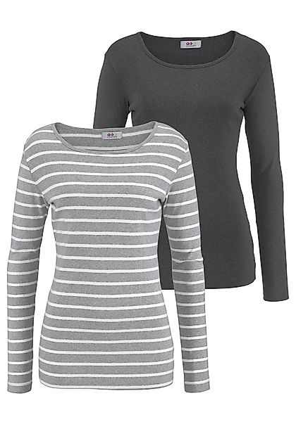 Flashlights Langarmshirt, (Packung, 2 tlg., 2er-Pack), Langarm, sehr figurb günstig online kaufen