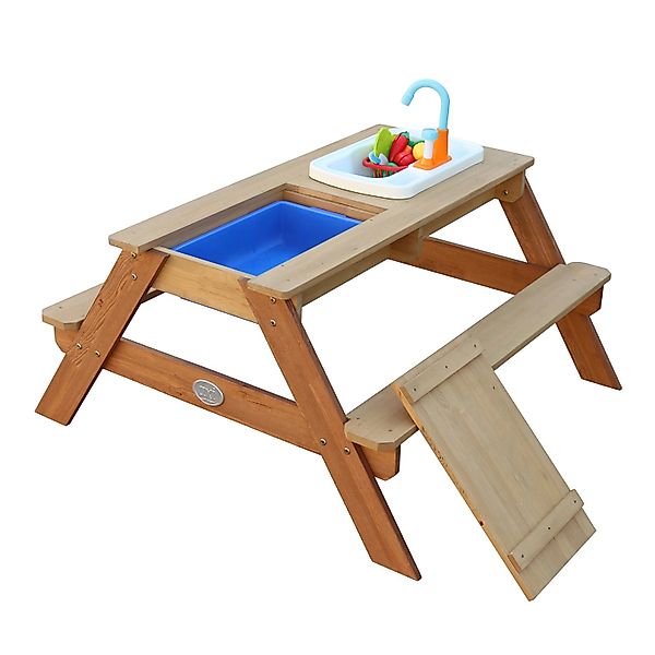 Axi Sand und Wasser Picknicktisch Emily mit Spielküchenspüle Braun günstig online kaufen