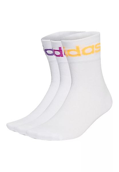 adidas Originals – adicolor – 3er-Pack Socken in Weiß mit umgeschlagenem Sc günstig online kaufen