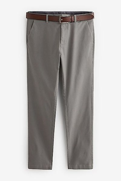 Next Chinohose Weiche Slim Fit Chinohose mit Gürtel und Print (2-tlg) günstig online kaufen