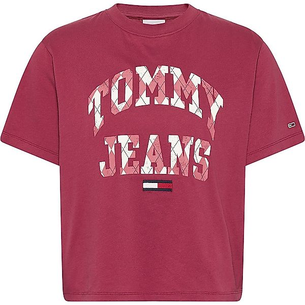 Tommy Jeans Classic College Argyle Kurzärmeliges T-shirt M Cranberry Crush günstig online kaufen
