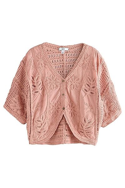 Next Strickjacke Gehäkelter Kurzarm-Cover-up (1-tlg) günstig online kaufen