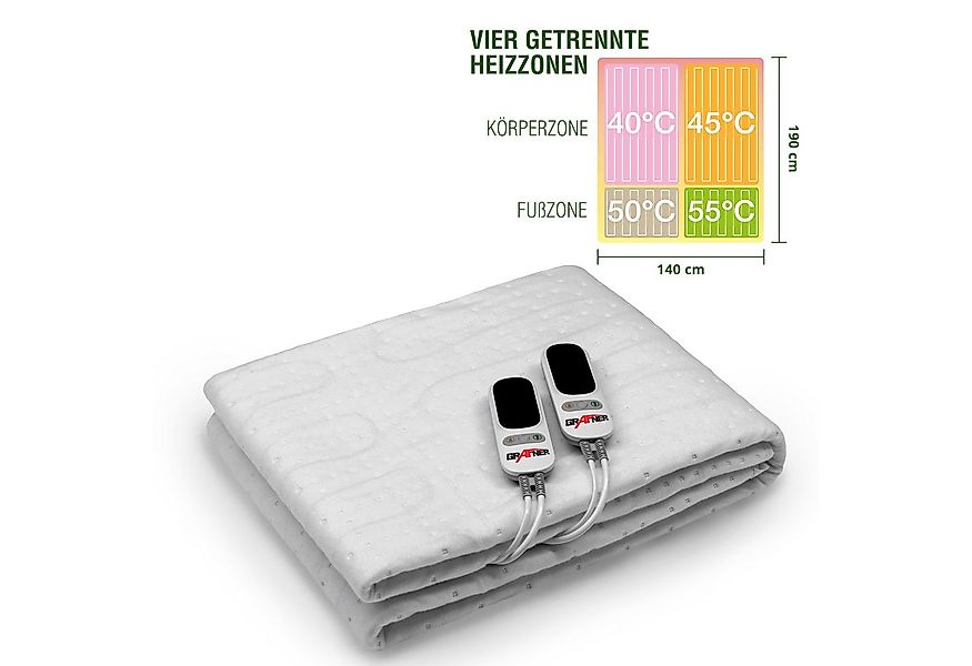 Grafner Wärmeunterbett Wärmeunterbett Polyester elektro Heizzonen Heizdecke günstig online kaufen