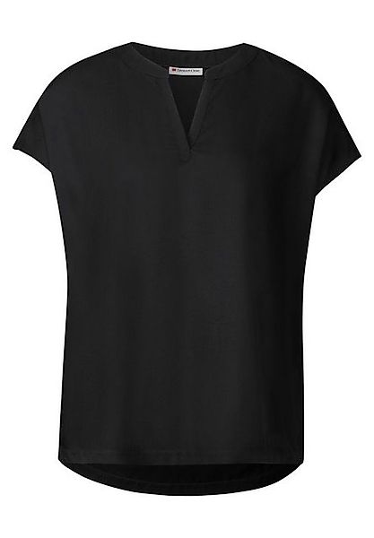 STREET ONE Kurzarmbluse – Leichte Unifarbene Bluse mit Geschlitztem Ausschn günstig online kaufen
