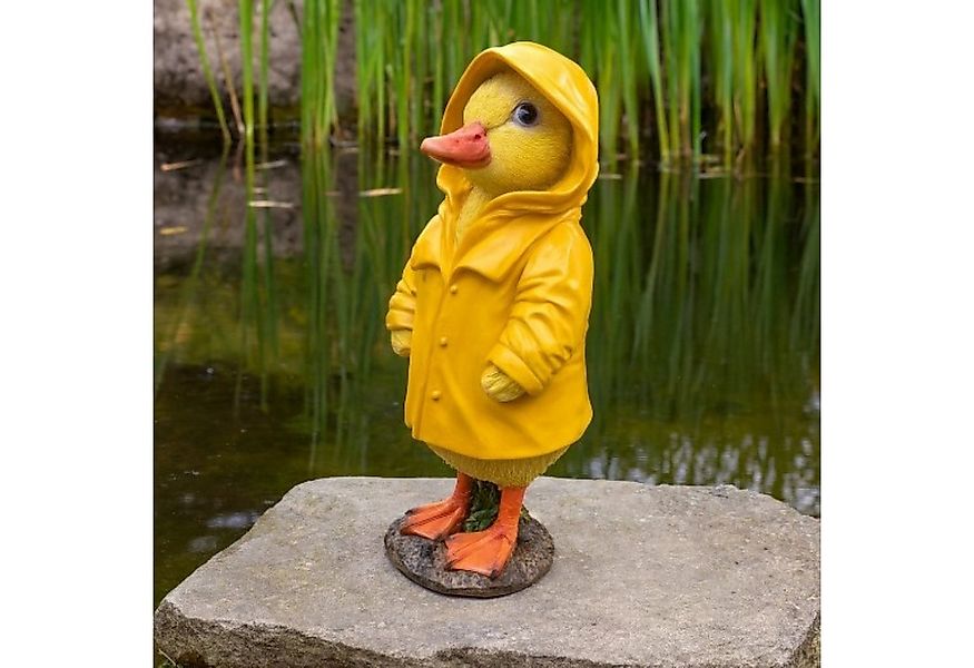 Online-Fuchs Gartenfigur für außen - süße Ente im Regenmantel - Teichdekora günstig online kaufen