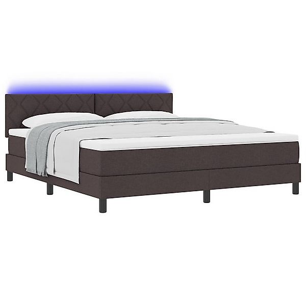 vidaXL Bett Boxspringbett mit Matratze & LED Dunkelbraun 180x200 cm Stoff ( günstig online kaufen