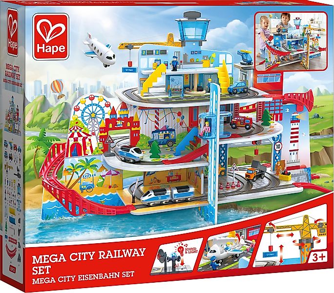 Hape Spielzeug-Eisenbahn Mega City Eisenbahn, (Set) günstig online kaufen