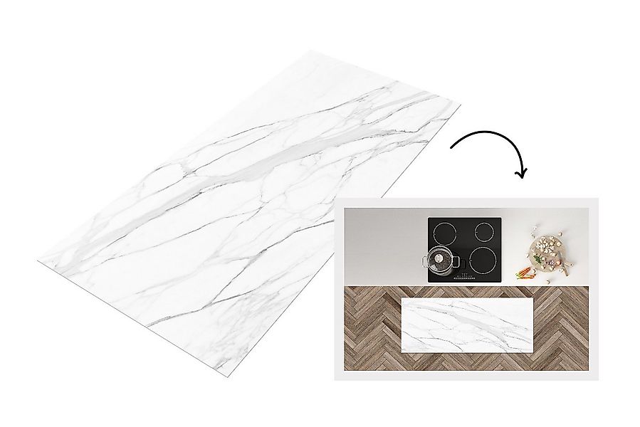 MuchoWow Küchenläufer Marmor - Weiß - Linie - Muster - Luxus - Marmoroptik/ günstig online kaufen