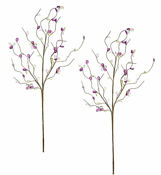 I.GE.A. Kunstzweig "Deko-Zweig mit Blüten" 2er Set Ast Blume Einzelblume Fl günstig online kaufen