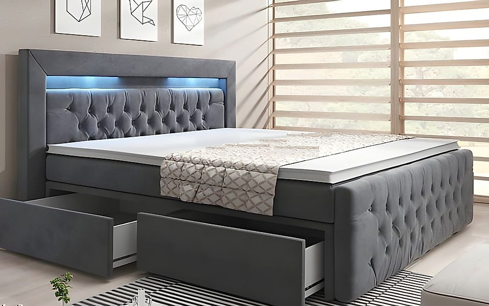 Luxusbetten24 Boxspringbett Sera, mit LED-Beleuchtung und günstig online kaufen