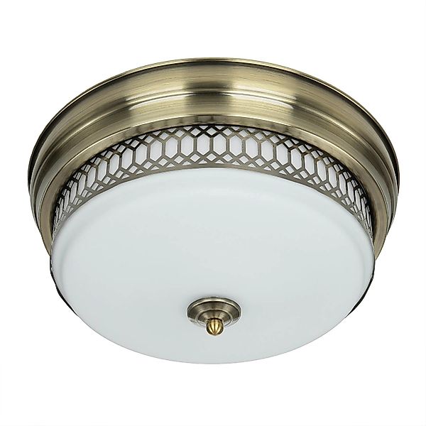 Licht-Erlebnisse Deckenlampe Badezimmer Ø 35 cm IP44 2x E27 Glas Metall in günstig online kaufen