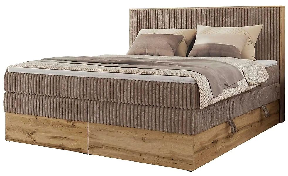 Boxspringbett mit Bettkasten Wood Classic King ¦ braun ¦ Maße (cm): B: 204 günstig online kaufen