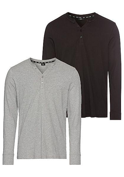 H.I.S Henleyshirt (2-er Pack) mit Knopfleiste günstig online kaufen