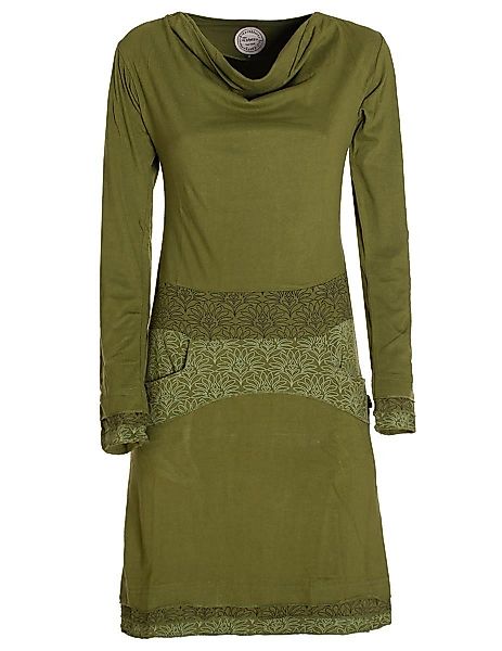 Vishes Jerseykleid Kleid Wasserfallkragen Bund bedruckt günstig online kaufen