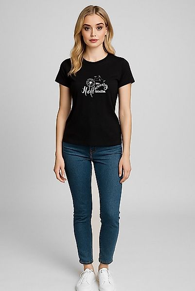 Banco T-Shirt Damen Kurzarm Print - "Die Hoffnung bleibt" Unifarben günstig online kaufen