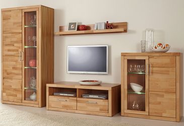 Home affaire Wohnwand "Logo,Fronten Massivholz,Korpus Holzwekstoff,viel Sta günstig online kaufen