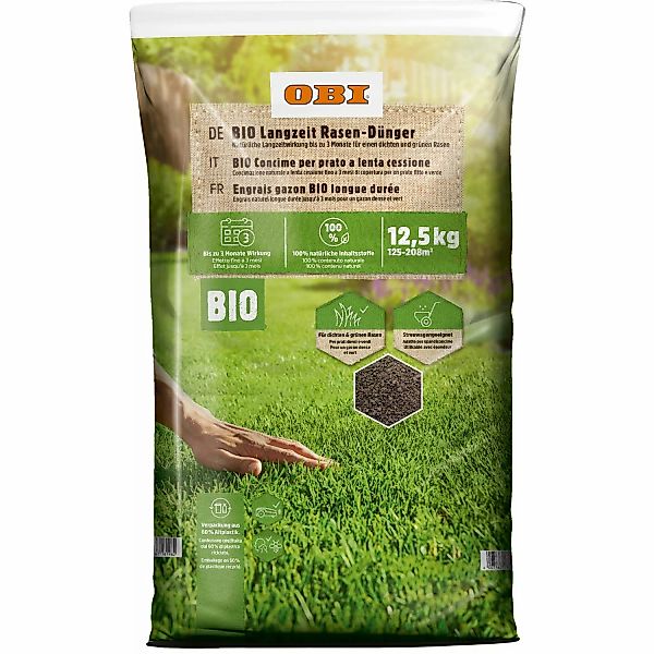 Obi Bio Langzeit-Rasendünger 12,5 kg günstig online kaufen