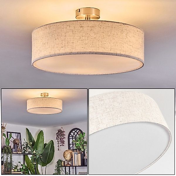 hofstein Deckenleuchte Deckenlampe aus Metall/Kunstleinen/Kunststoff in günstig online kaufen