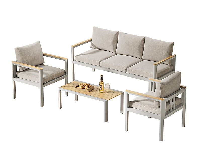 MeXo Gartenlounge-Set, (Gartenmöbel Set aus Aluminium, günstig online kaufen