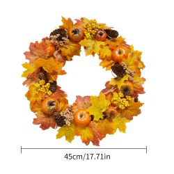 Kunstkranz 45/55 cm Herbstkranz, Herbstfarben Kürbis günstig online kaufen