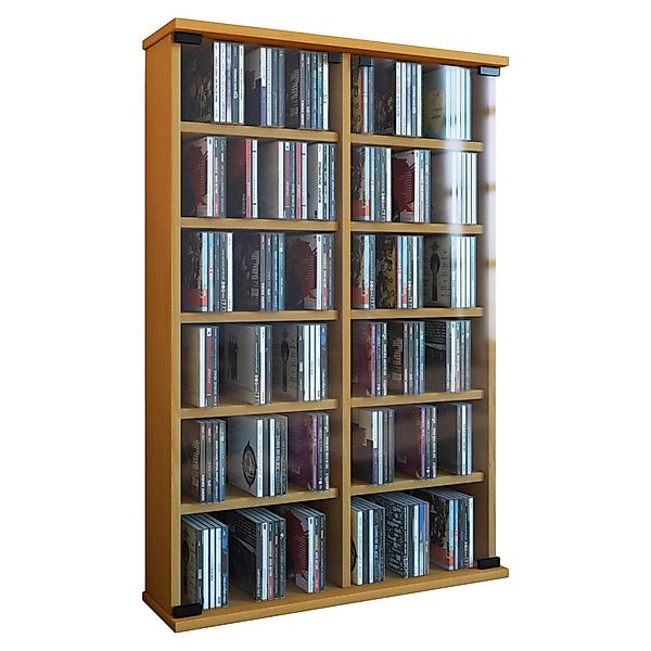 VCM Media-Regal "Holz CD DVD Stand Regal Schrank Roma Glastür" günstig online kaufen